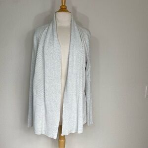 Verve Ami Women's Light Gray Marled Open Ribbed Cardigan Size XL Coastal Casual